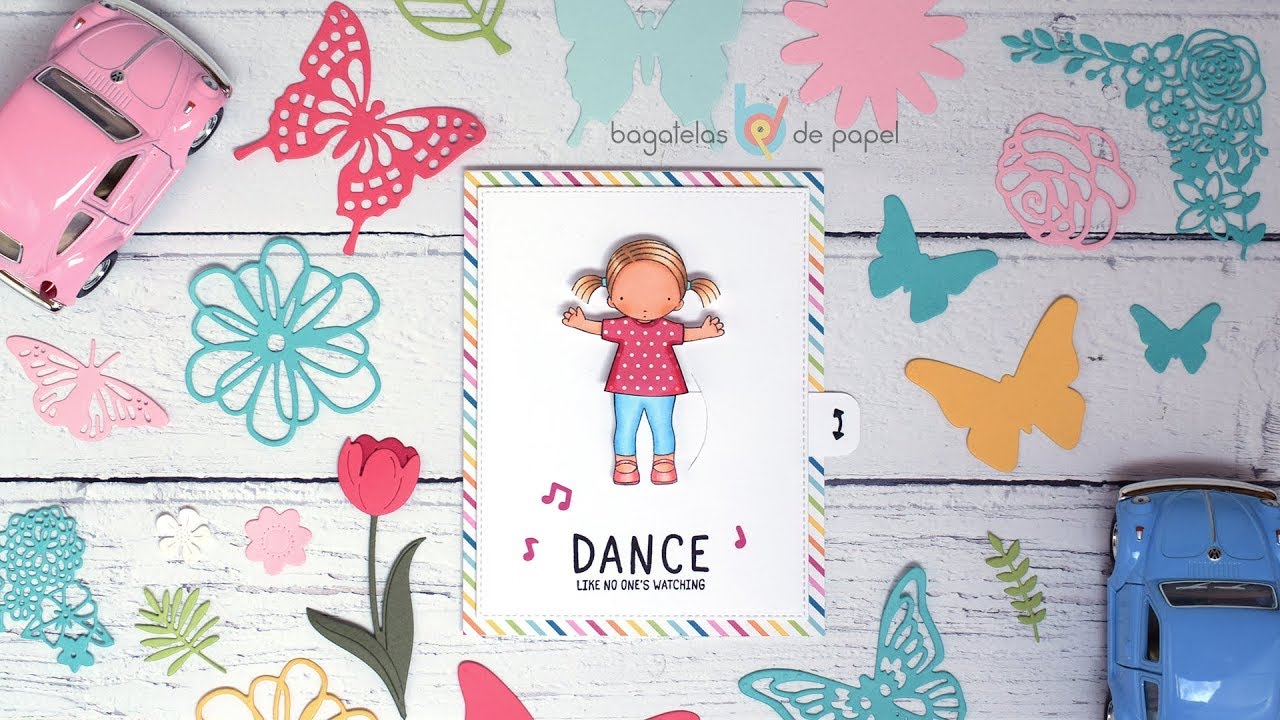 Fun interactive dancing girl card tutorial