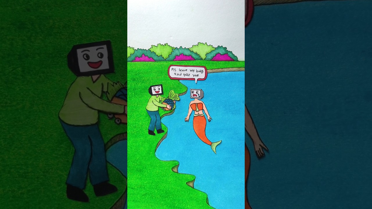 When a Mother Chooses Her Child Over Herself #shortsfeed #youtubeshorts #skibiditoilet #drawing