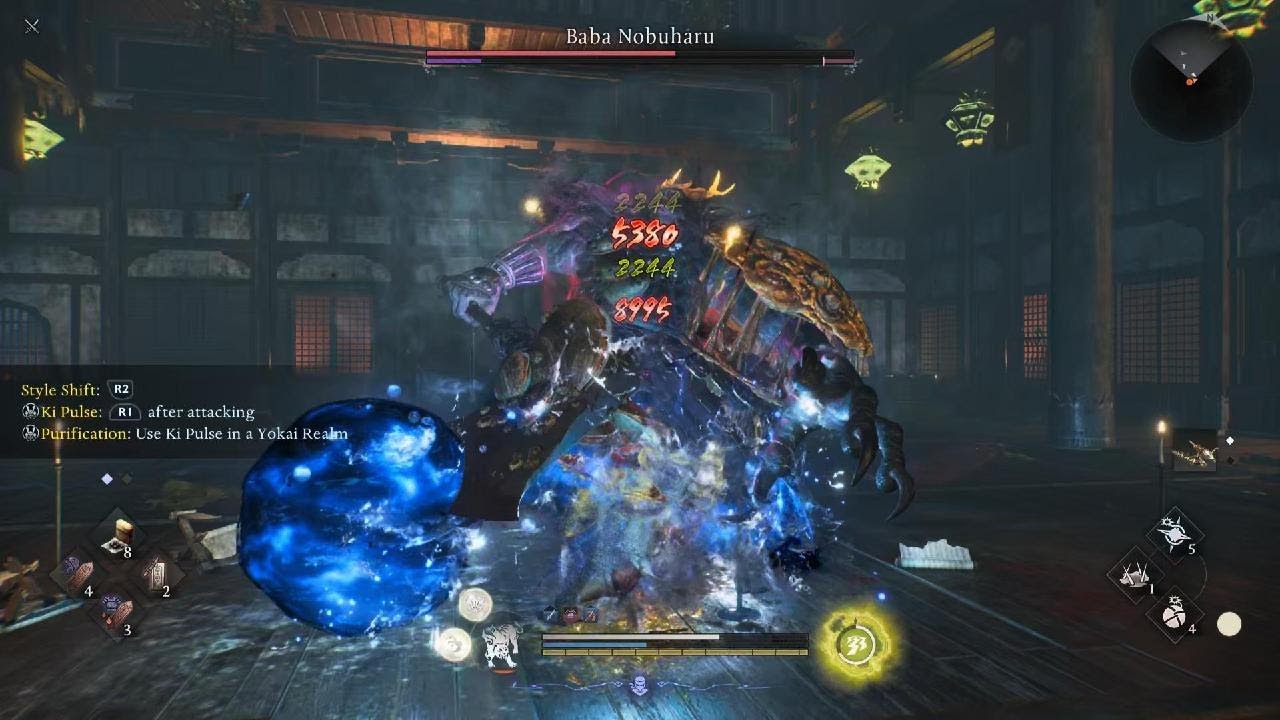Nioh 3-Tonfa Build NG+End game lightning infusion-Melt boss in second