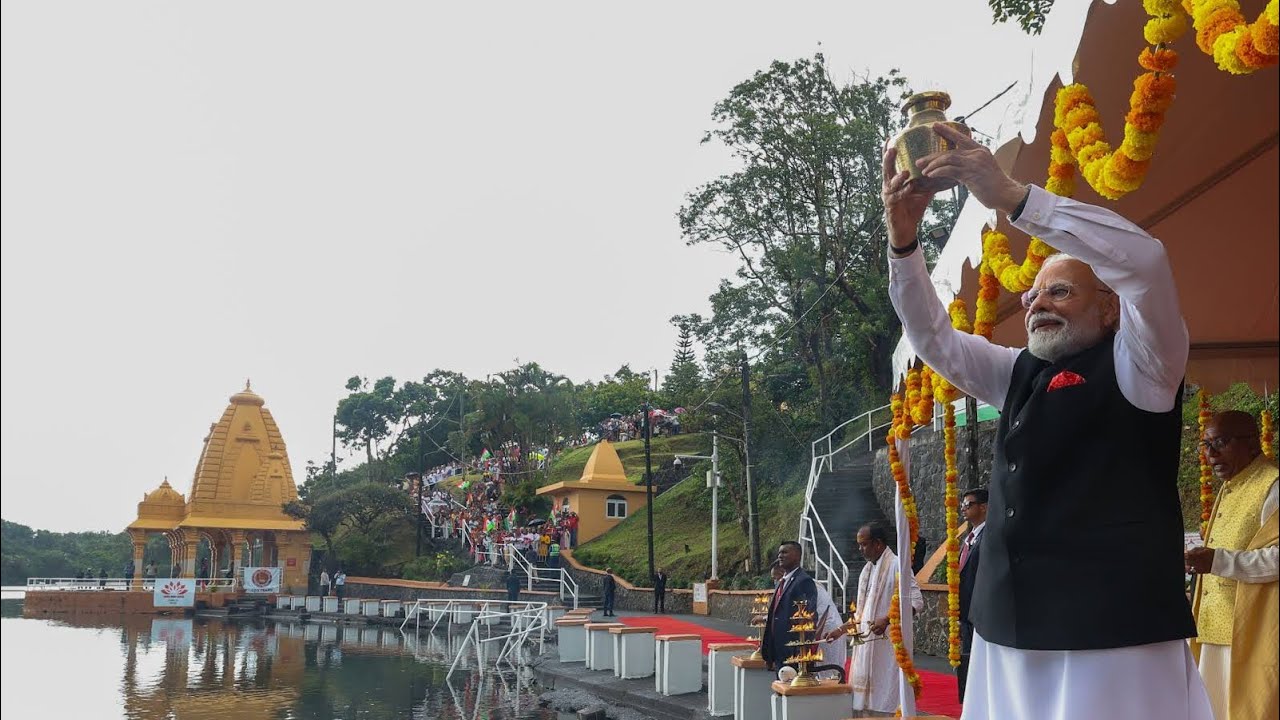 PM Modi ji in Ganga Talao Mauritius