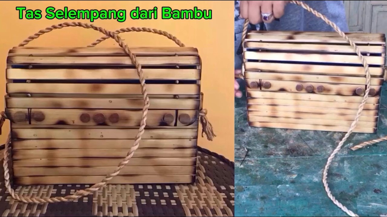 Memanfaatkan Potongan Bambu jadi Barang yang Berguna || Membuat Tas Bambu ~ Kerajinan dari Bambu