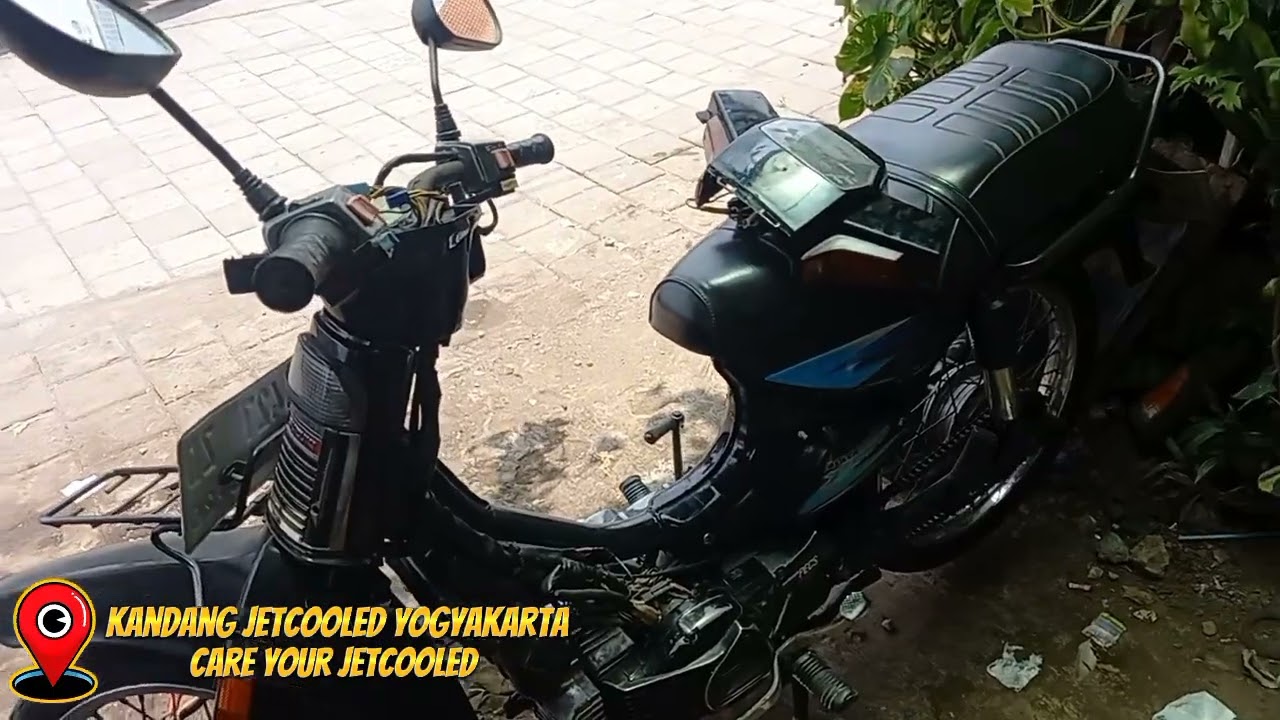 Bikin arus DC Suzuki rc100 Black Bravo aki aman anti tekor | jetcooled crystal tornado sprinter rc80