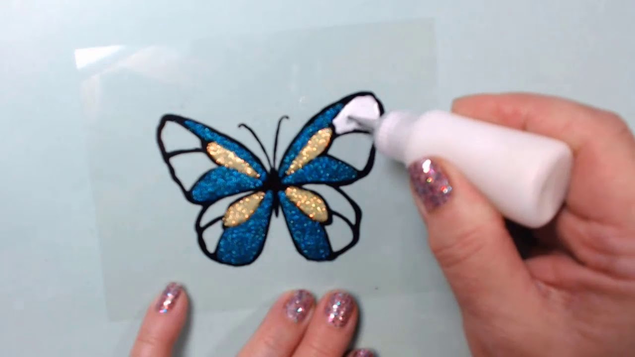 Stained Glass Technique with Colored Glitter