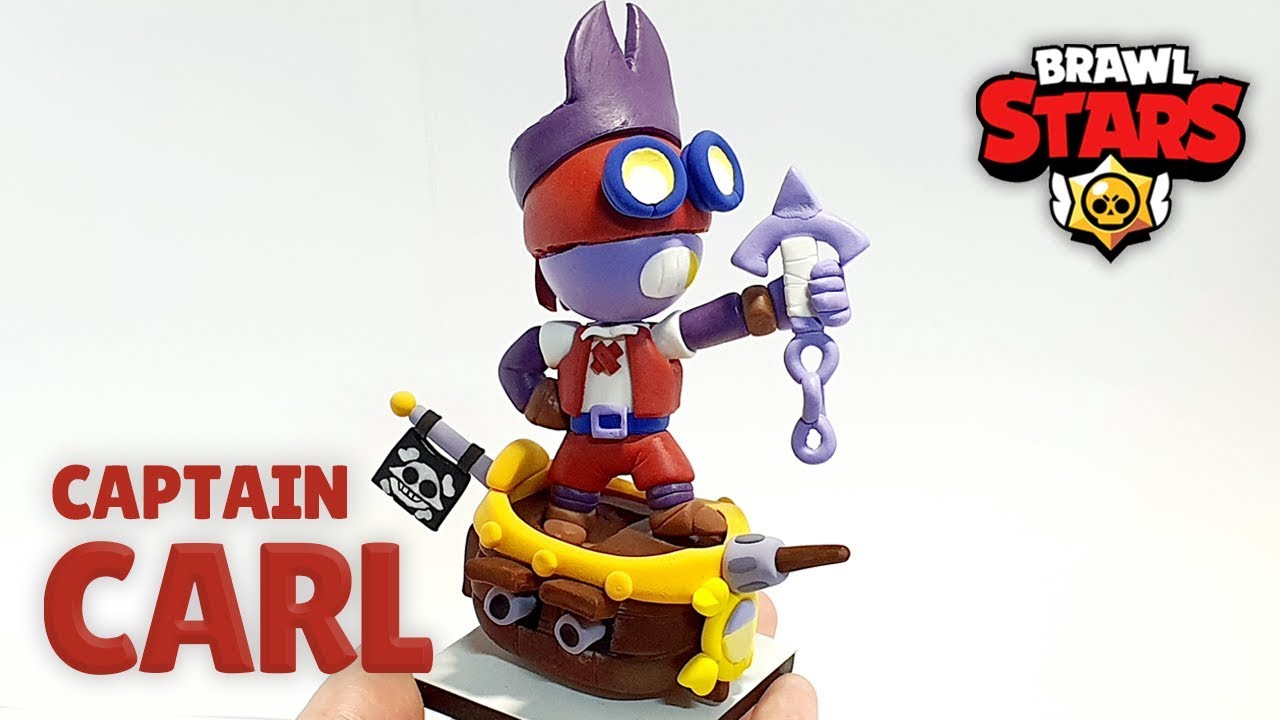 Making Captain Carl of Brawl Stars :: Air-Dry Clay art
