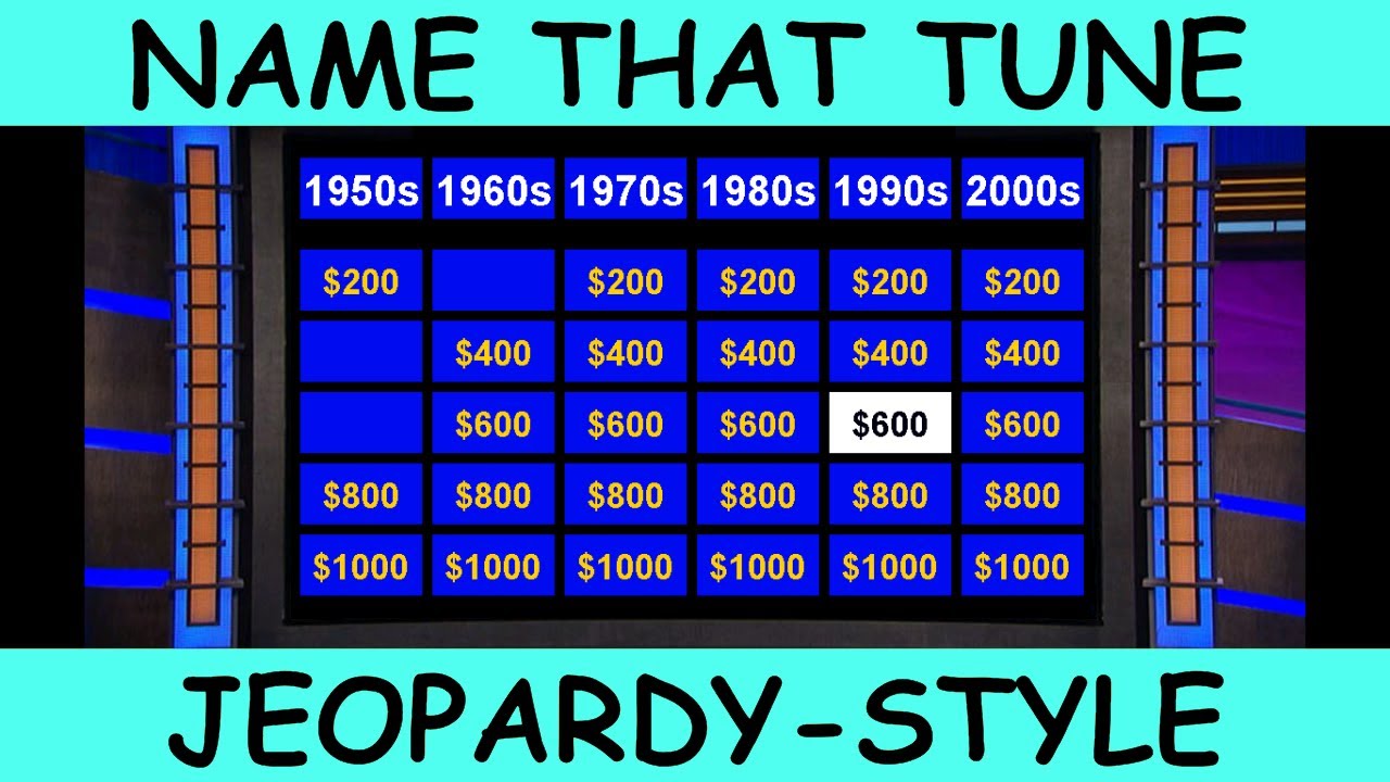 Name That Tune Music Trivia Jeopardy Style Quiz #10