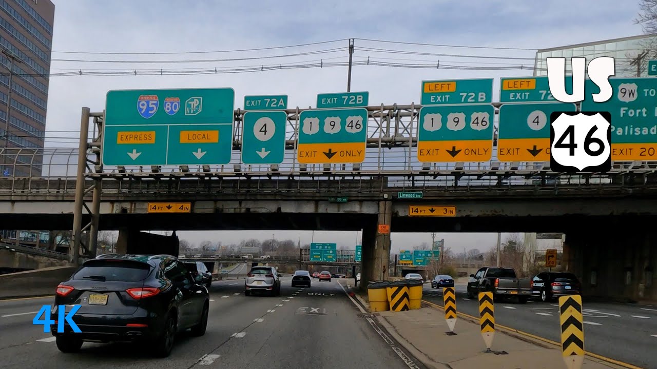 US Route 46 Westbound from Fort Lee to Valley Road of Clifton NJ