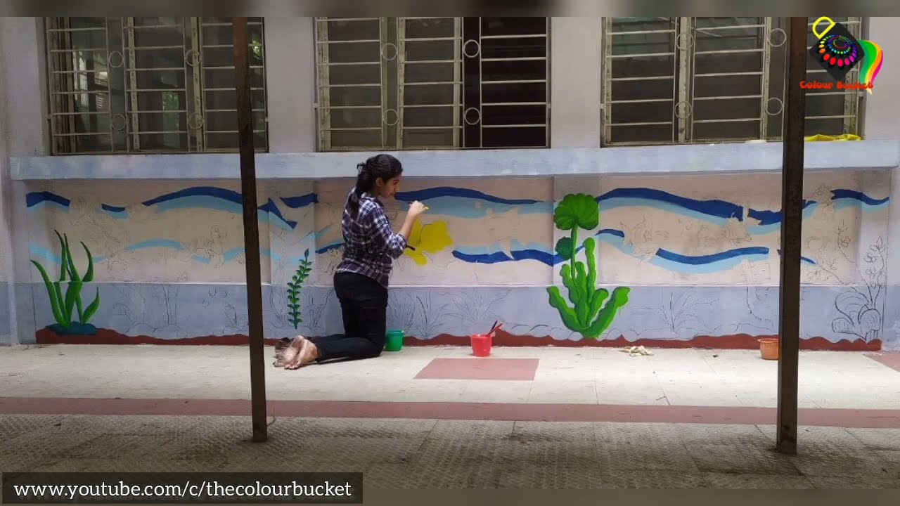 Wall Painting || Bethune Collegiate School || #thecolourbucket