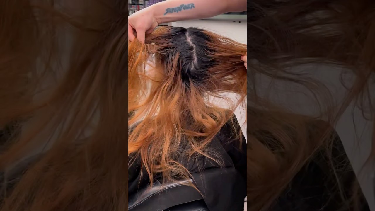 Copper Rose Hair color on black hair with #GuyTang
