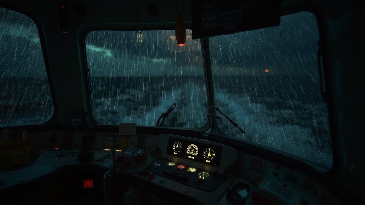 Rainy Boat Journey - 바다 한가운데 떠 있는 배에서 듣는 차분한 빗소리