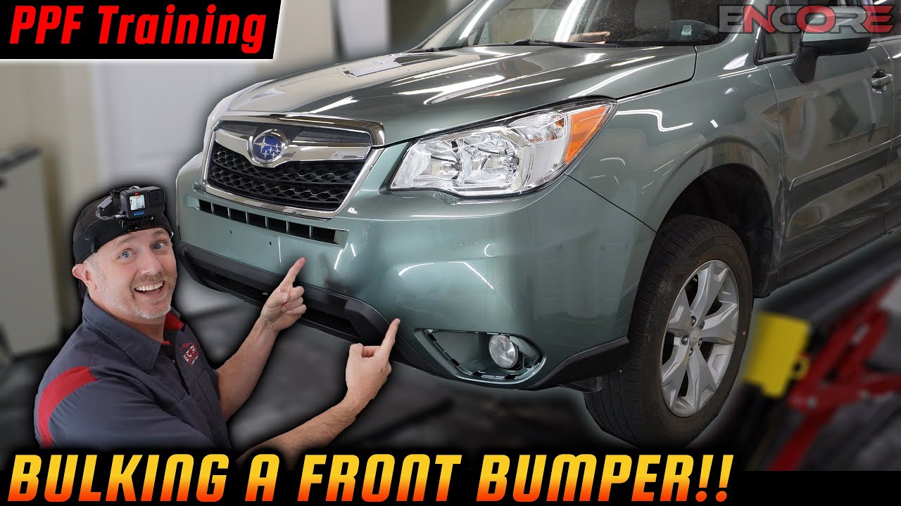 Advanced Bulk PPF Installation on a Front Bumper of a 2015 Subaru Forester