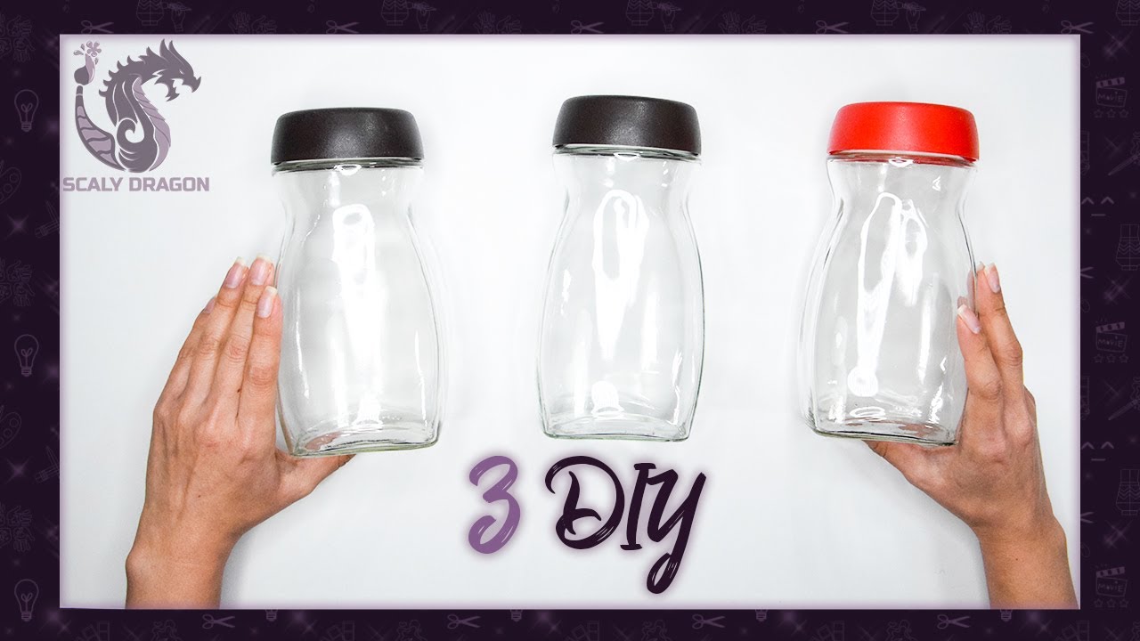 3 DIY Reciclaje CREATIVO con botes o FRASCOS de vidrio LÁMPARAS DE NOCHE