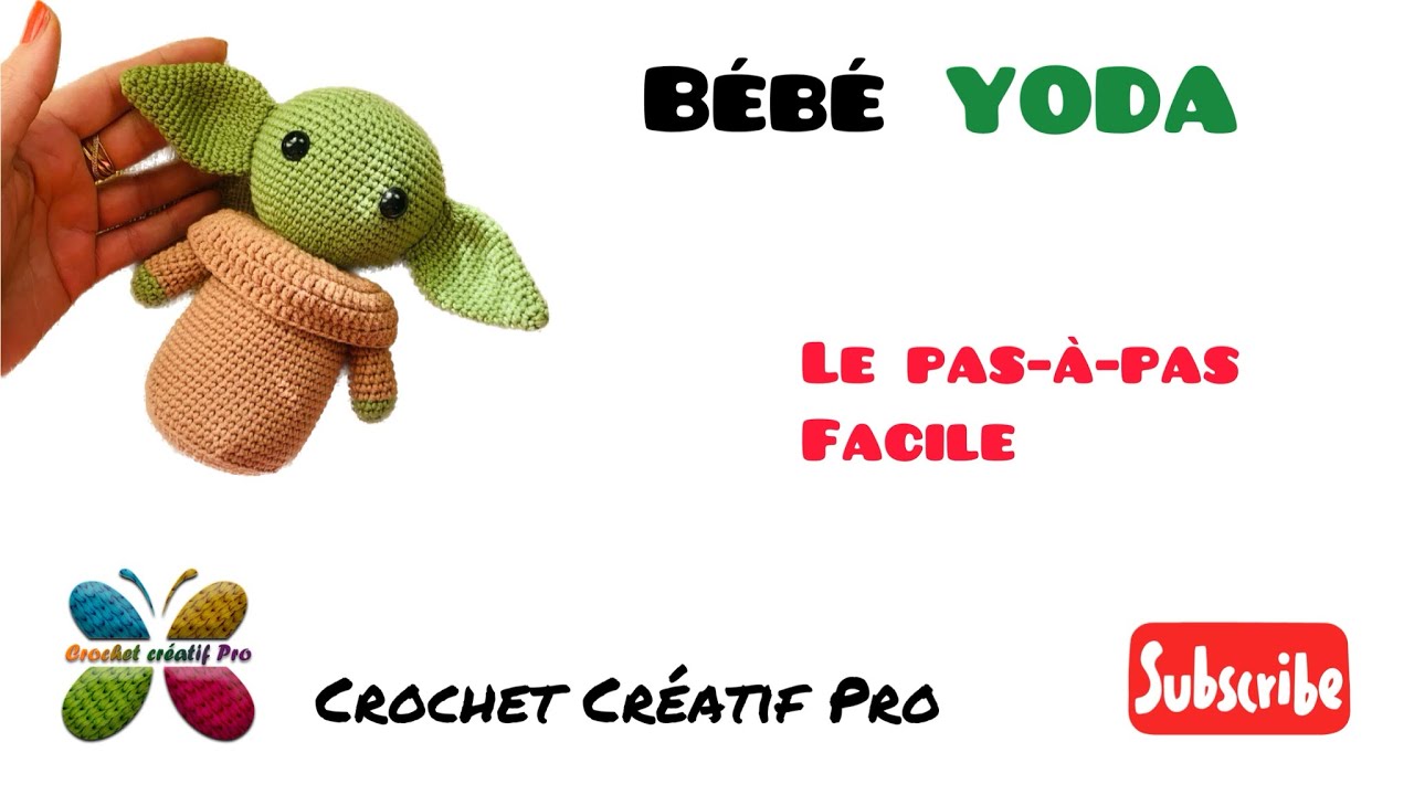 Bébé yoda au crochet ❤️‍🔥❤️‍🔥 (amigurumis) le pas-à-pas facile pour débutants 🤗🤗