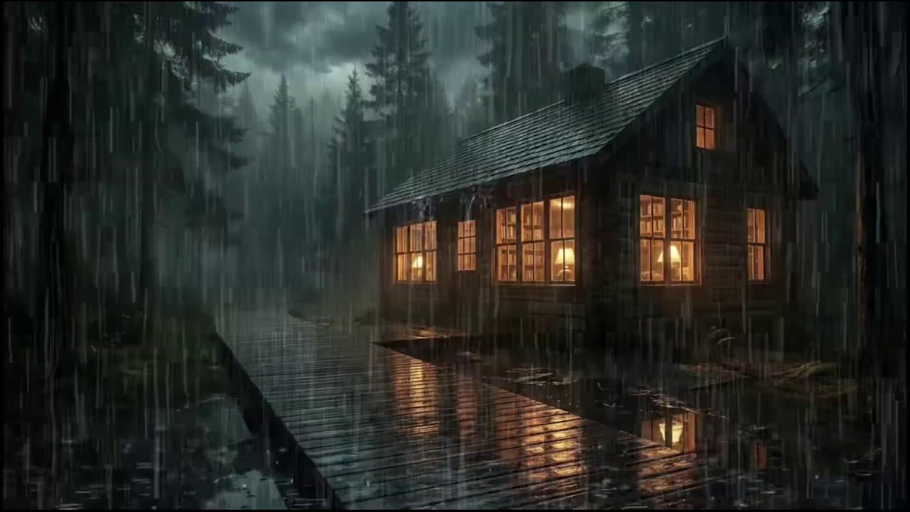 Forest Cabin Night After Rain 🌧️ Relaxing Rain Sounds for Deep Sleep and Insomnia Relief