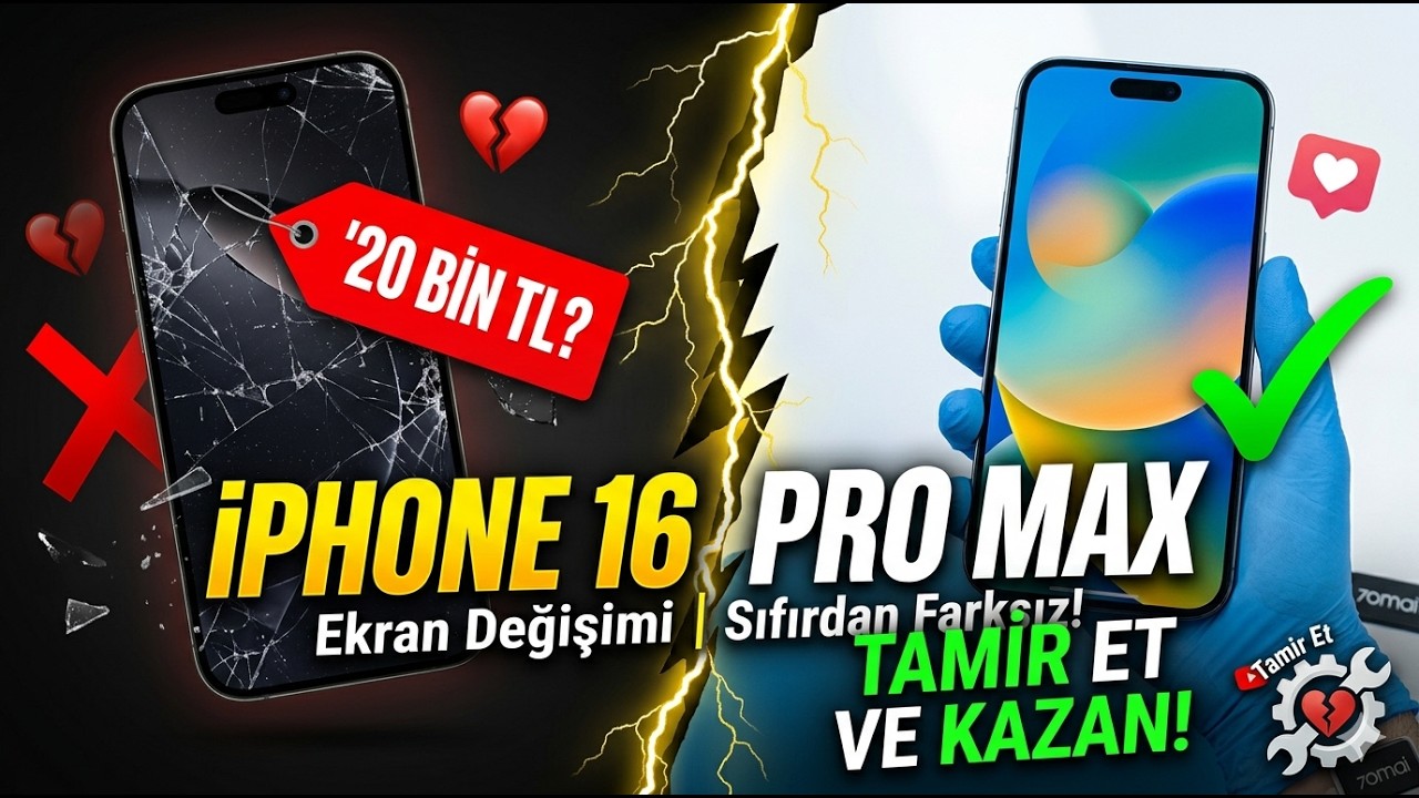 20 Bin TL'ye iPhone 16 Pro Max ? Ekran Değişimi Tamir Et