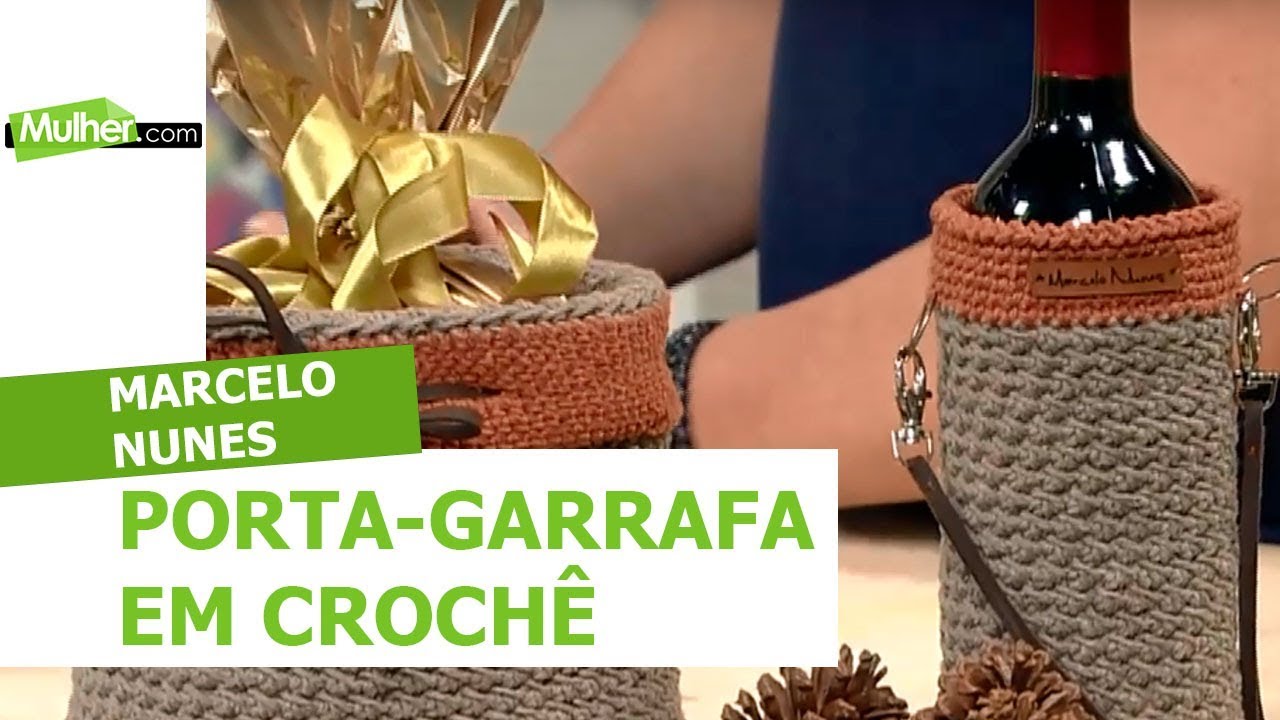 Porta garrafa de vinho em crochê - Marcelo Nunes - 23/11/2019