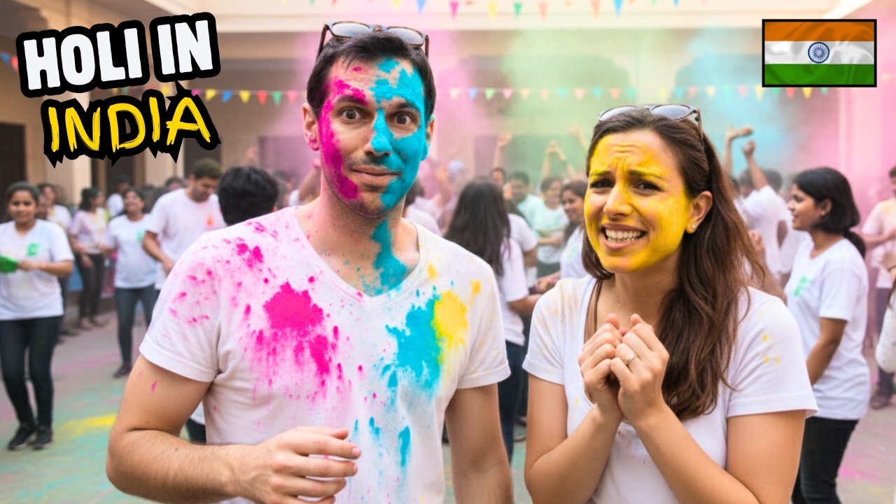 FIRST TIME PLAYING HOLI in INDIA | EPIC HOLI CELEBRATION in JAIPUR INDIA 🇮🇳