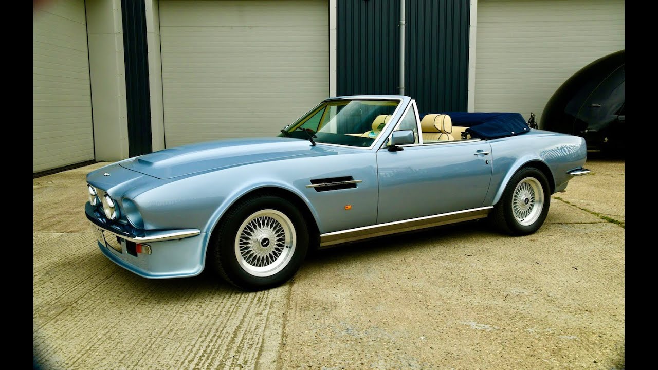 Aston Martin V8 Vantage Volante with the hood down