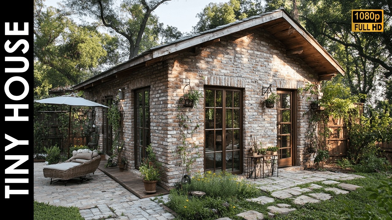 Rustic Tiny Brick House Tour : Cozy Design with a Beautiful Garden Escape