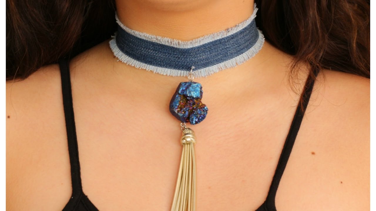 😍 Como Hacer Una Gargantilla Con Jean/Pantalón Reciclado💓