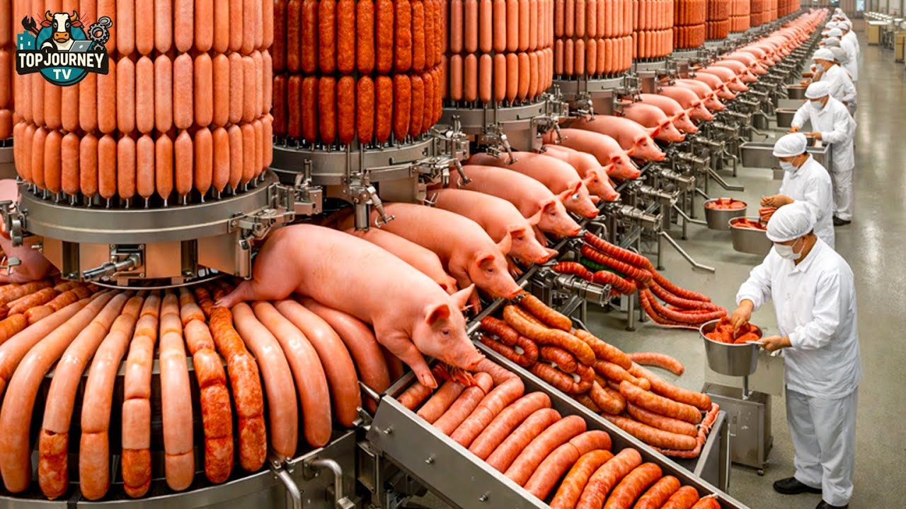 Inside a Sausage Factory – From Farm to Factory: The Making of Sausages (Full Process)
