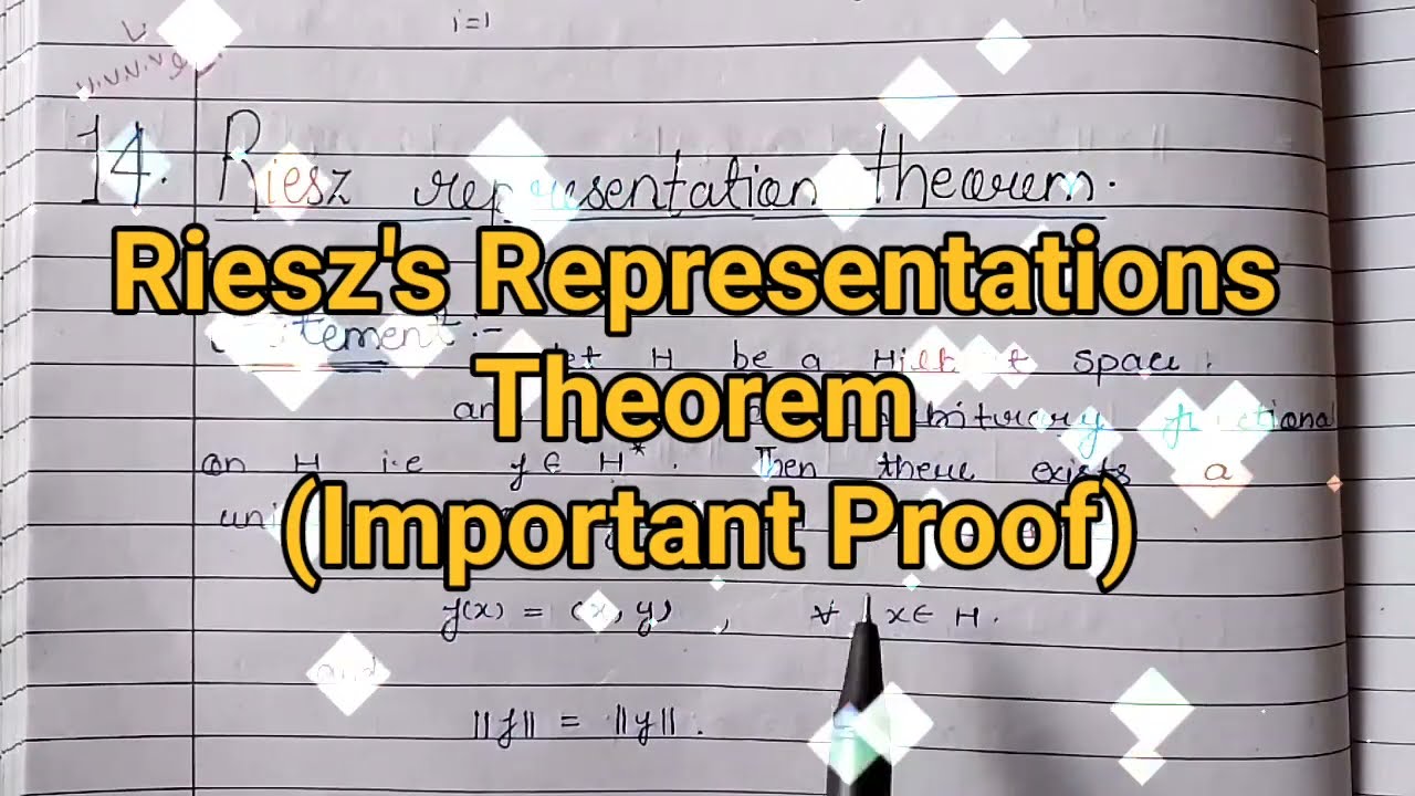 Riesz's Representation Theorem||Complete concept and Proof In Hindi ||