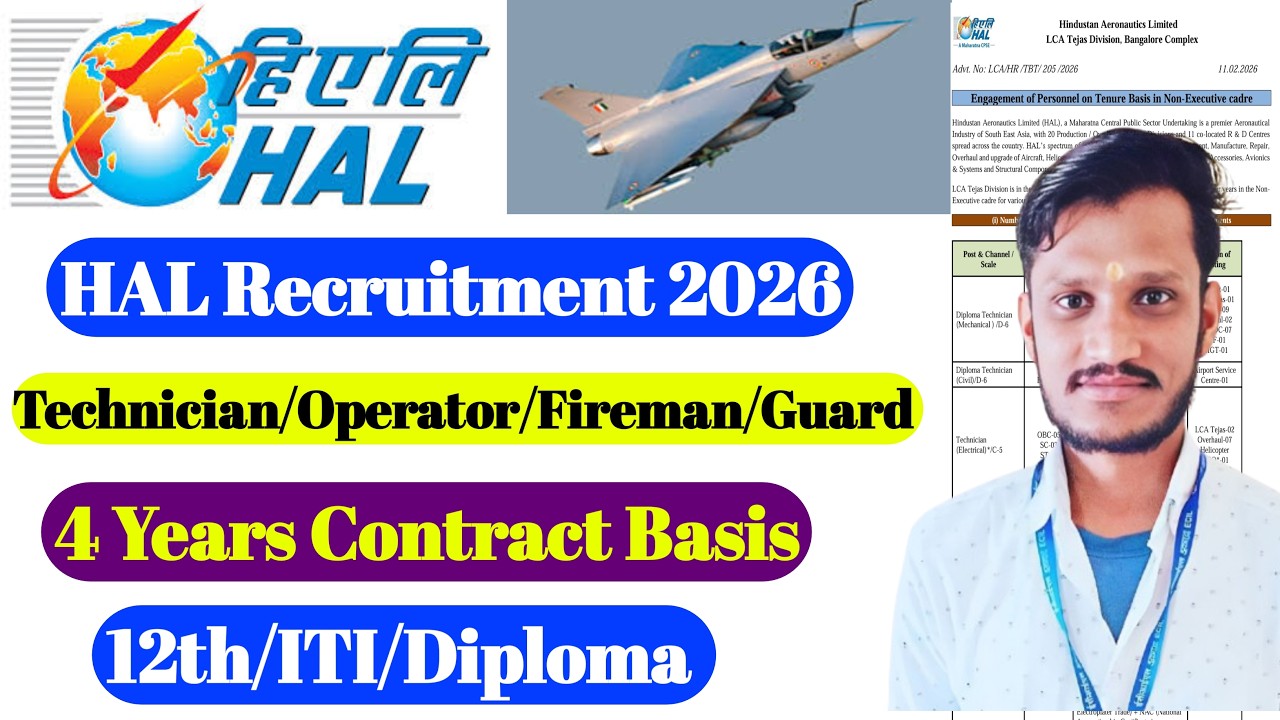HAL Recruitment 2026 🔥|  ITI & Diploma Non-Executive Jobs | Apply Now | HAL New Vacancy 2026 | HAL