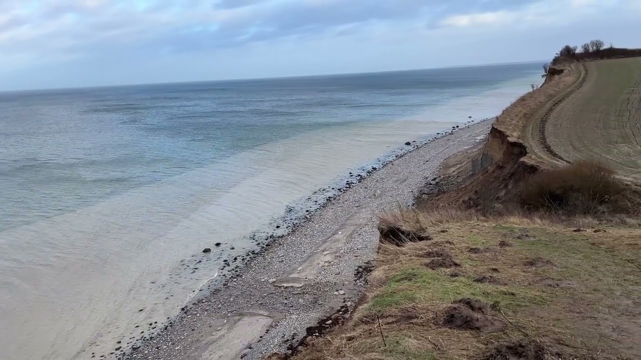 Ostsee Steilküste Stohl 22.1.2024 mit Spuren der letzten Sturmflut