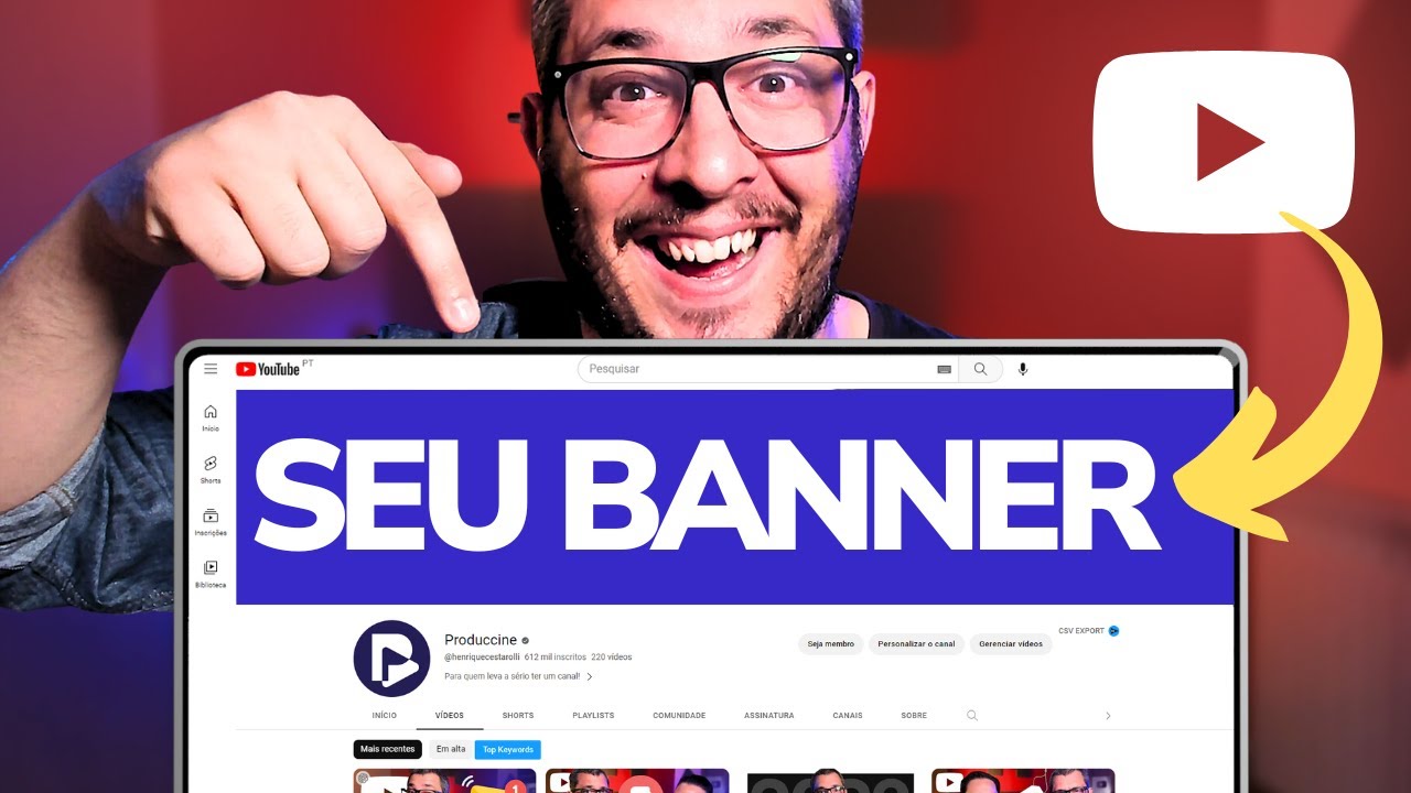 Saiba como fazer uma CAPA DO CANAL do YouTube INCR&Iacute;VEL! 🔥