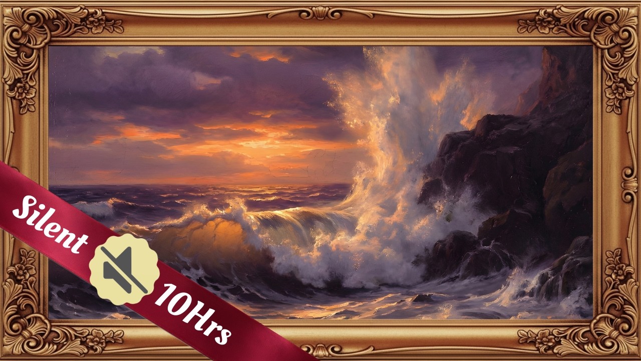 10-Hour 4K 📺 TV Art Frame 🔇Silent 🖼️ Sunset Crush 🎨 Aivazovsky-Inspired Painting