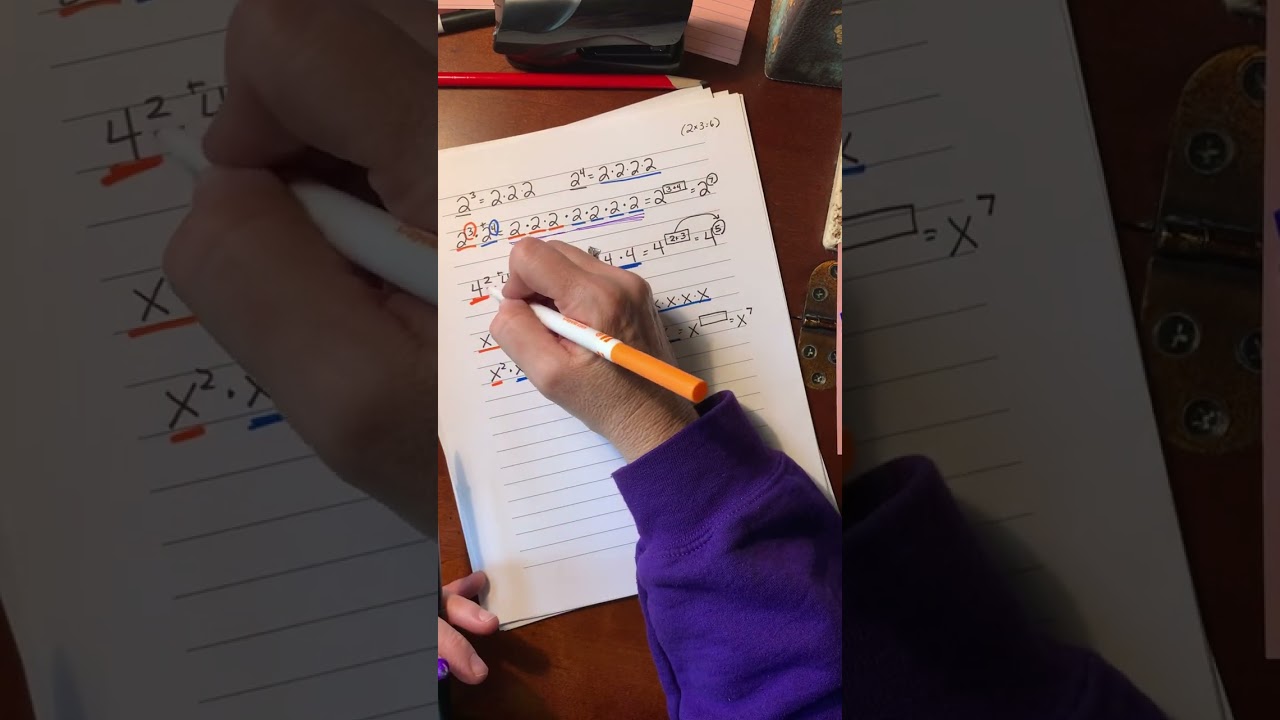 Pre Algebra Lesson 9-3 Part 1 Multiplying Exponents
