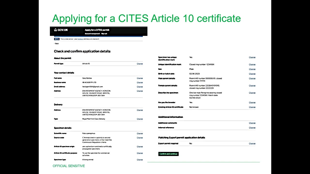 CITES Online Article 10 Certificate Application Video