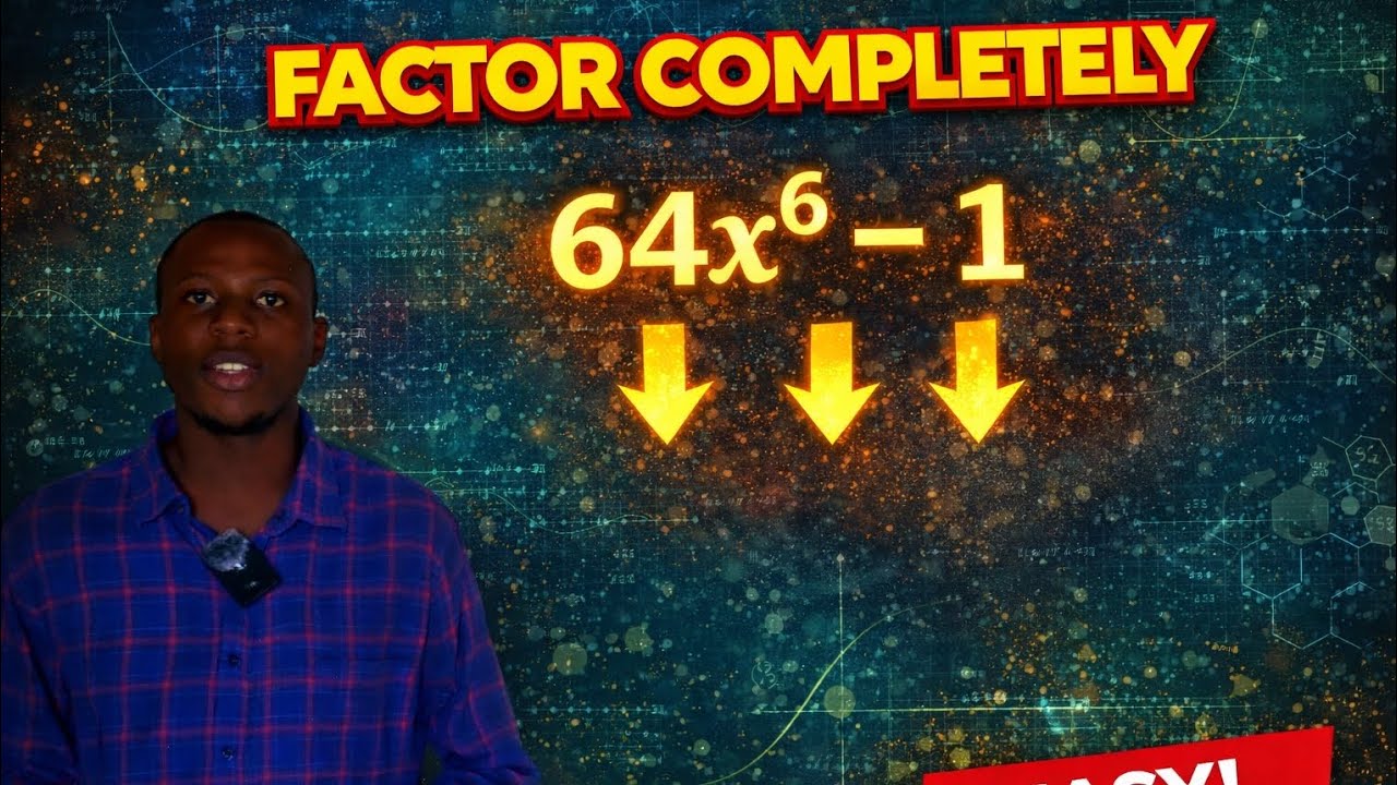 Factor out completely 64x^6 - 1#maths #factorization #education 