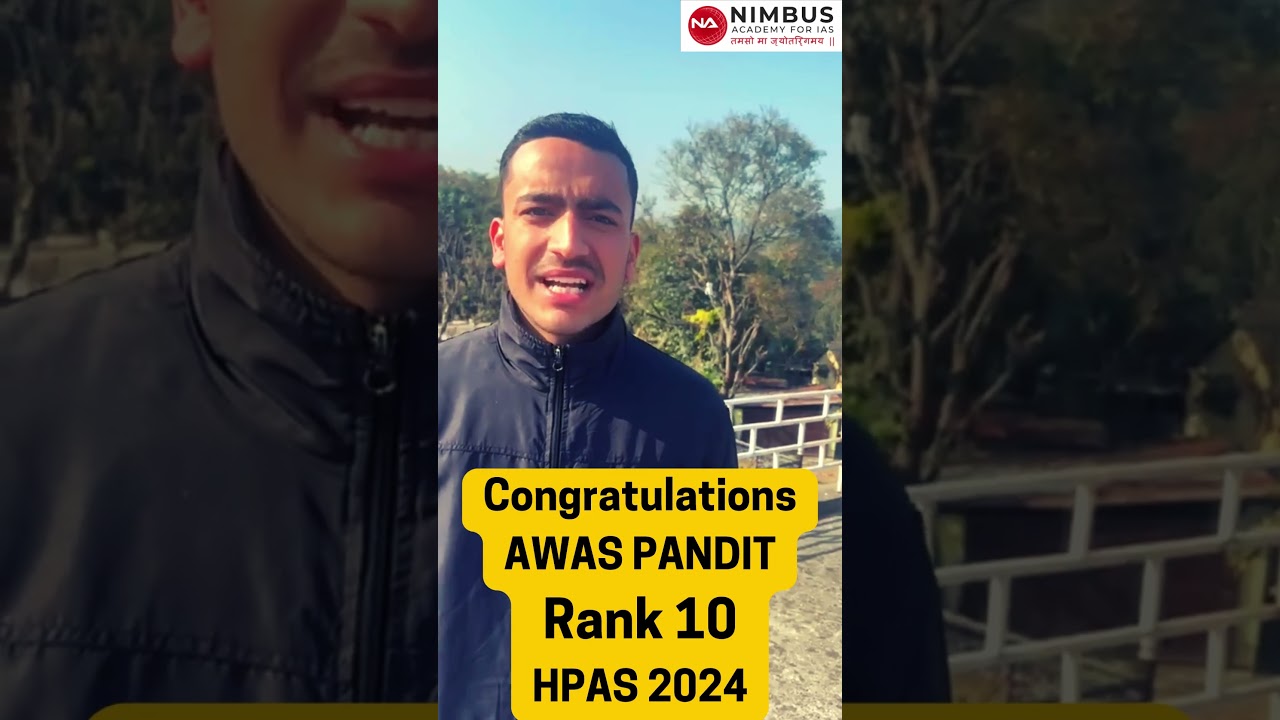 Congratulations AWAS PANDIT | RANK 10 | HPAS 2024 | Nimbus Academy #hpas2024 #hpasresult #hpas