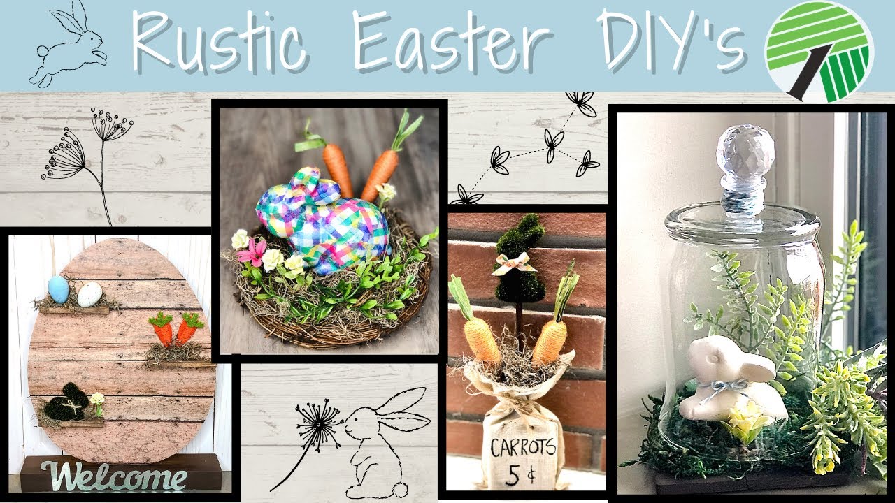 DIY Rustic Easter Home Decor 2021 l DOLLAR TREE SPRING DIYS l Liz Moore Decal & Decor Collab