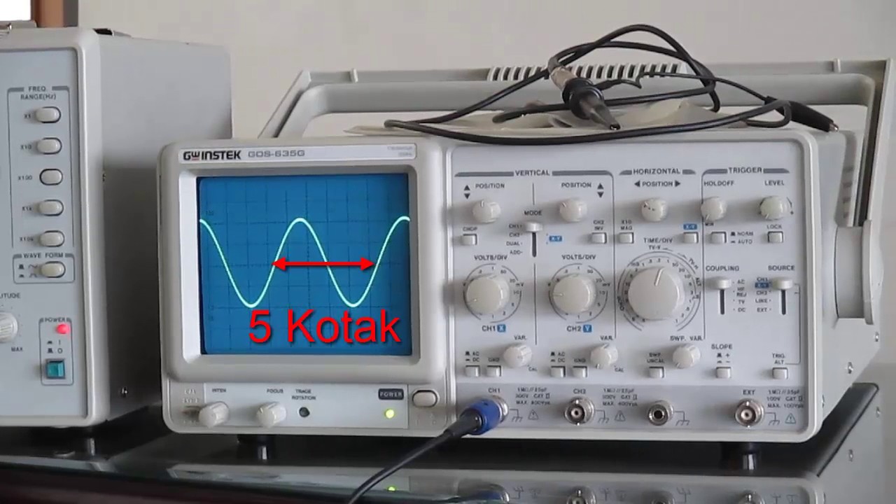 Cara pengukuran frekuensi menggunakan oscilloscope (tutorial oscilloscope part 5)