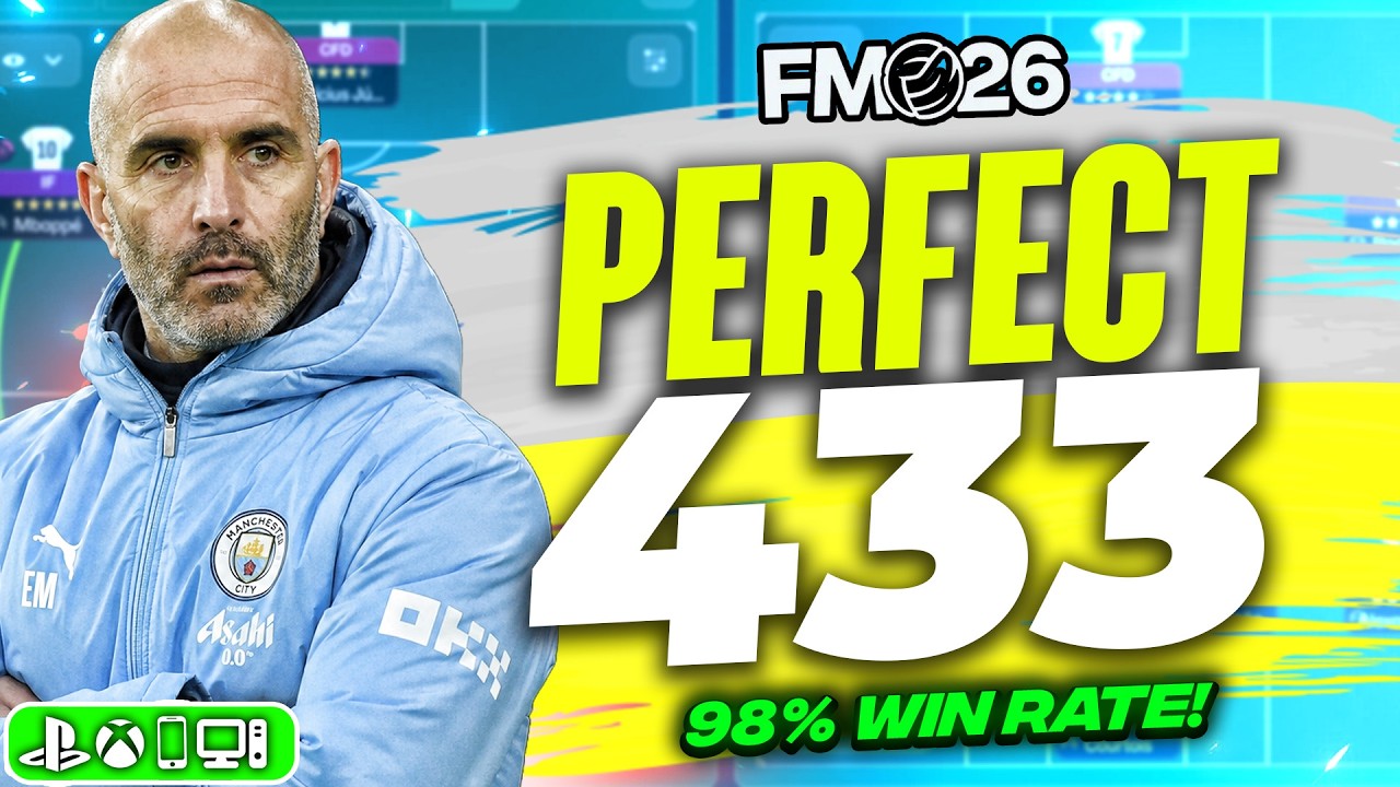 Эта ИДЕАЛЬНАЯ схема 4-3-3 имеет 98% побед и взяла КВИНТУПЛ в FM26 | Лучшие тактики FM26