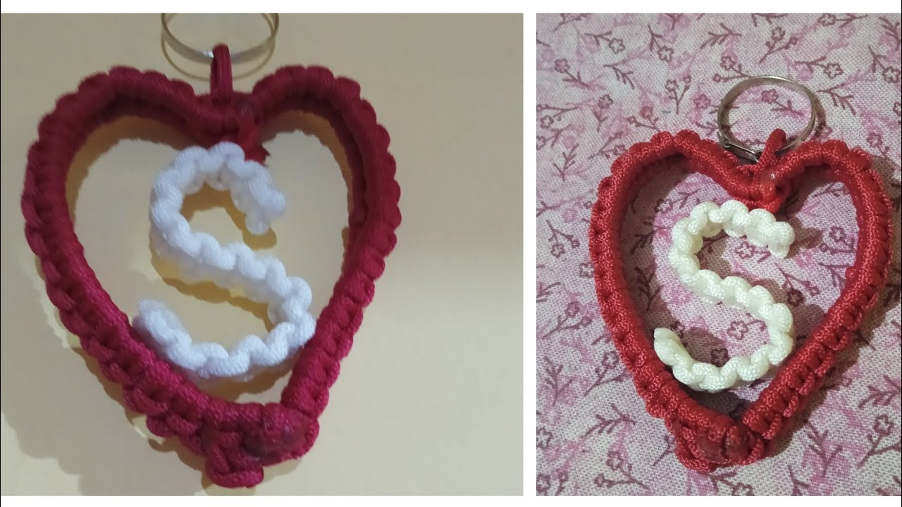 New macrame heart 💓 alphabet key chain 💖❤️