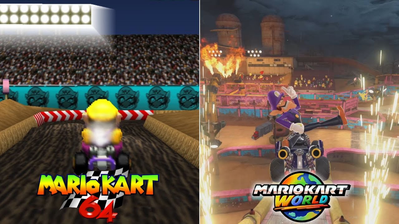 Evolution Of N64 Wario Stadium Course In Mario Kart Games [1996-2025]