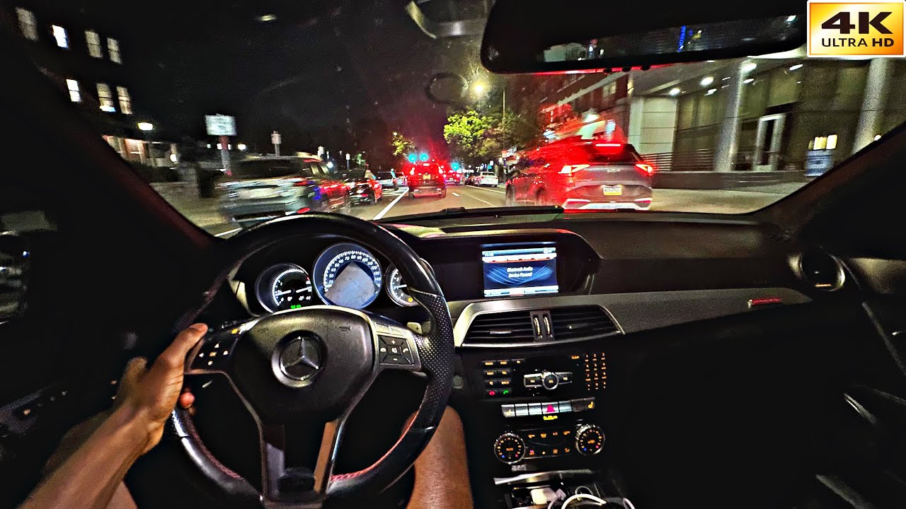 downtown pov night drive [4k]