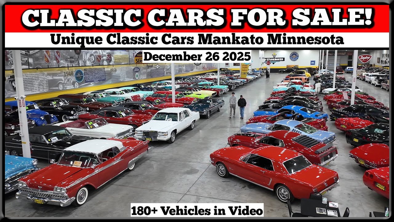 CLASSIC CARS FOR SALE!!  LOT WALK VIDEO Unique Classic Cars Mankato December 2025