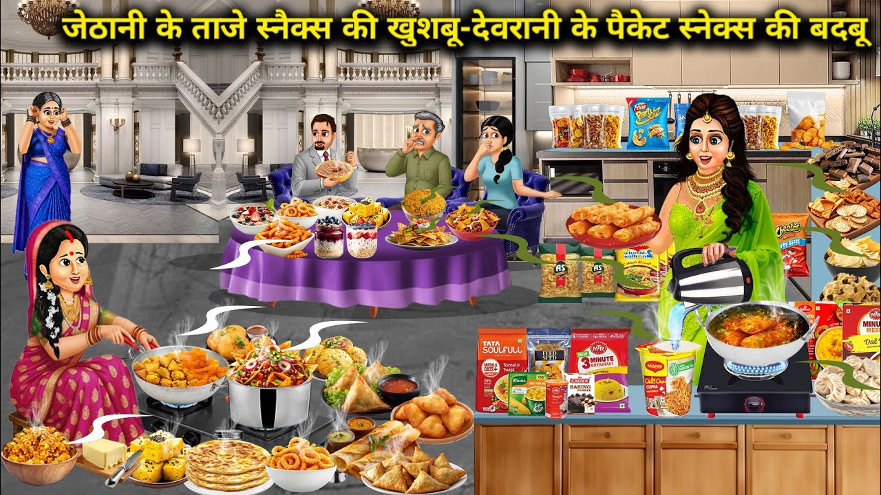 जेठानी के ताजे स्नैक्स की खुशबू देवरानी के पैकेट स्नैक्स की बदबू|The smell of fresh snacks from sist
