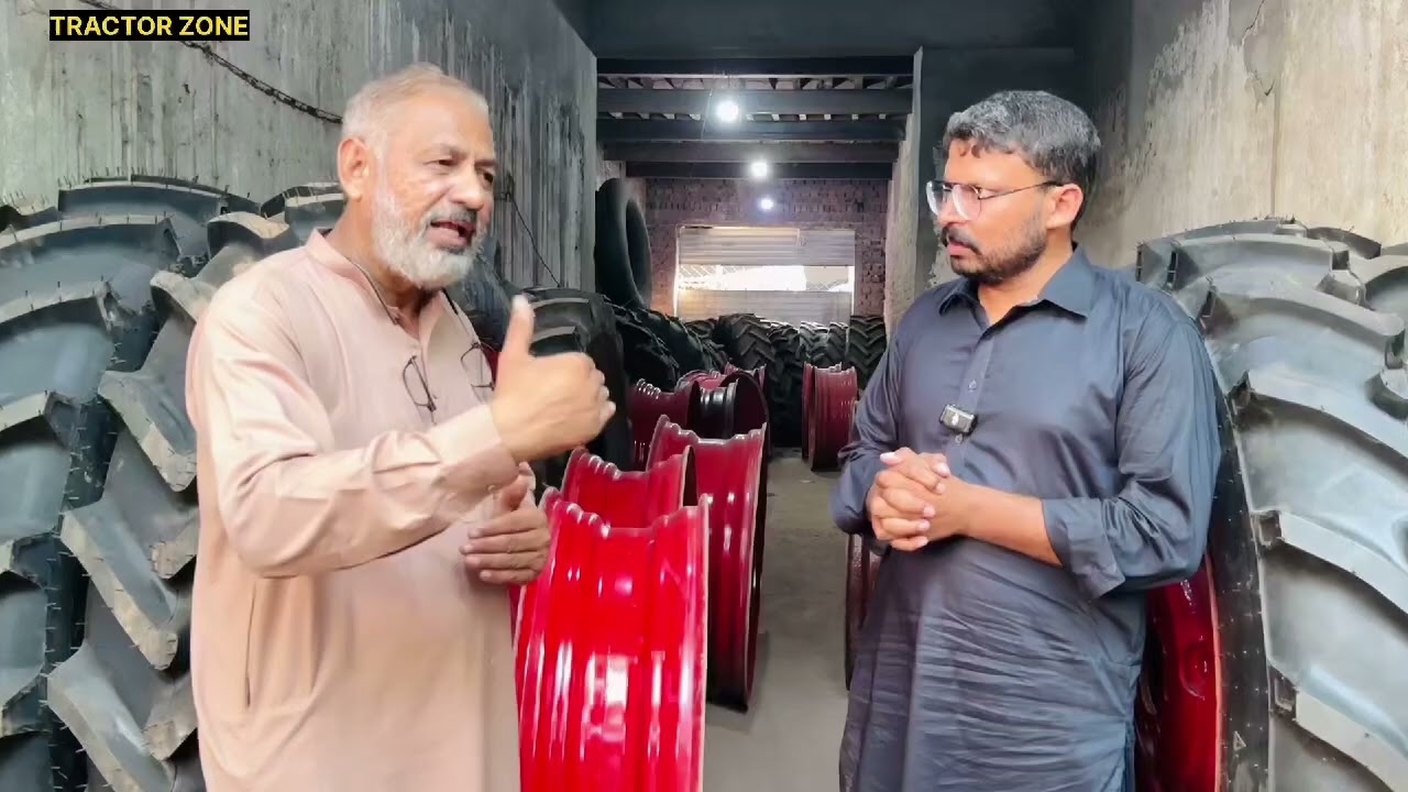 یاسر سندھو (Tractore Zone)والے وزٹ خالد جاوید ٹائر اوکاڑہ ۔۔۔آلو والے رم ٹائر کے بارے معلومات ۔۔