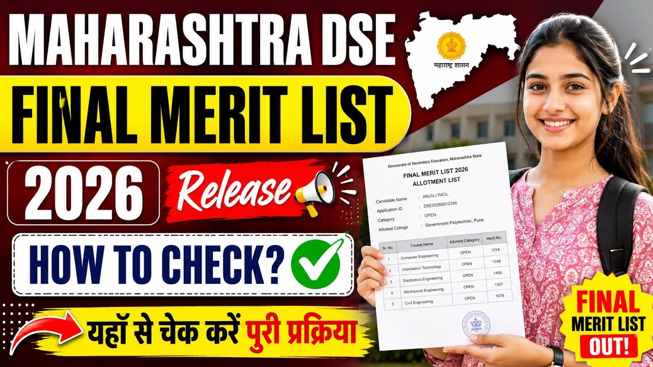 Maharashtra DSE Final Merit List 2026 | MH DSE Final Merit List 2026
