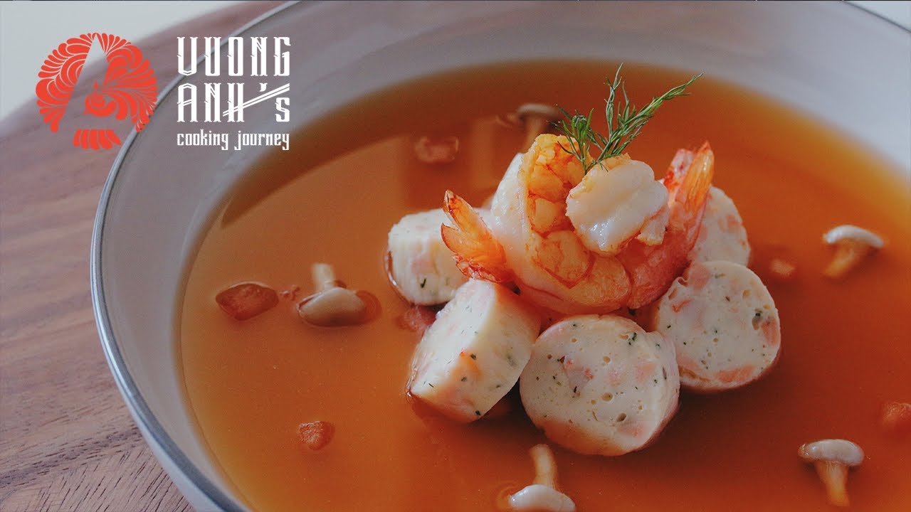 Seafood Mousseline with Tomato broth