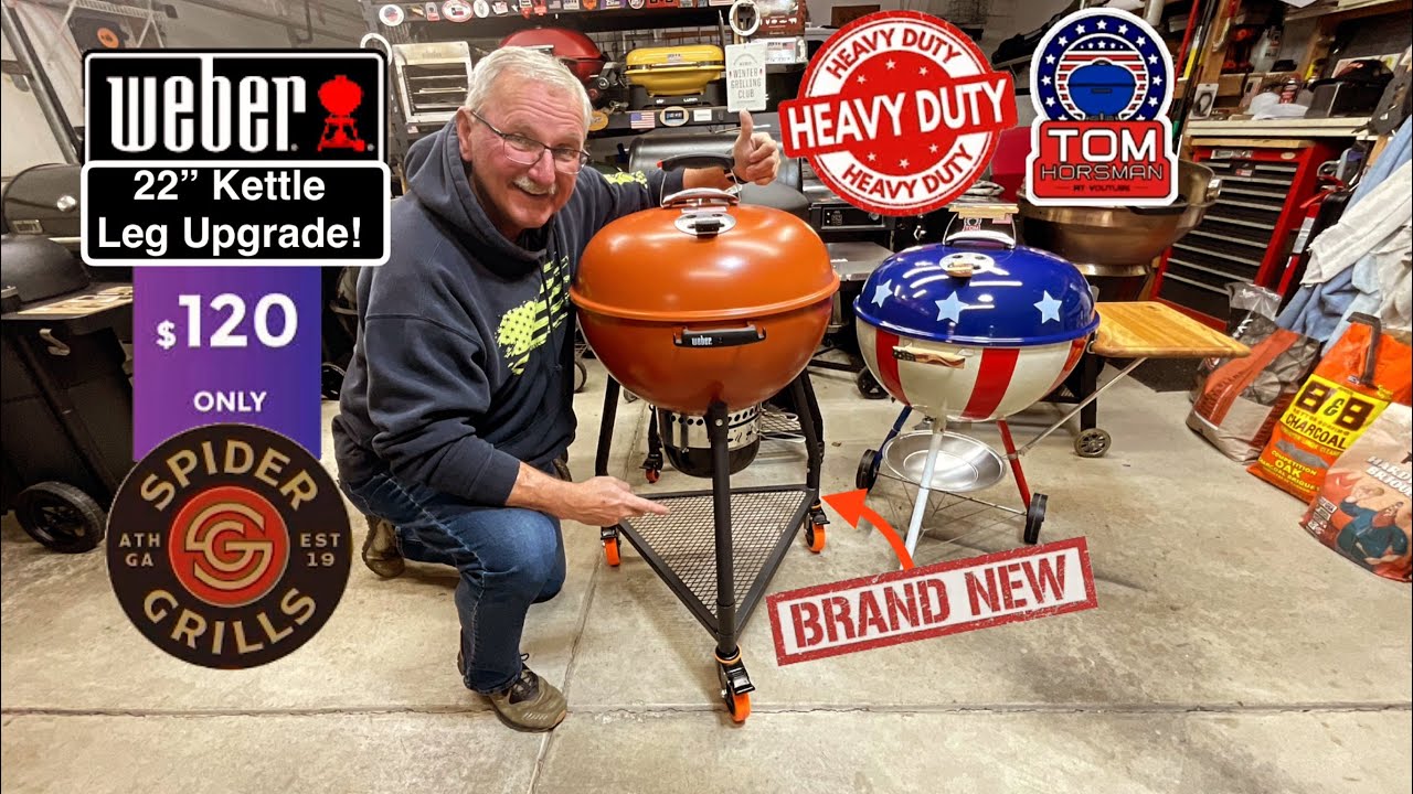 Модернизированная ножка для угольного чайника Weber 22” от Spider Grills! / Всего 120 долларов! /...