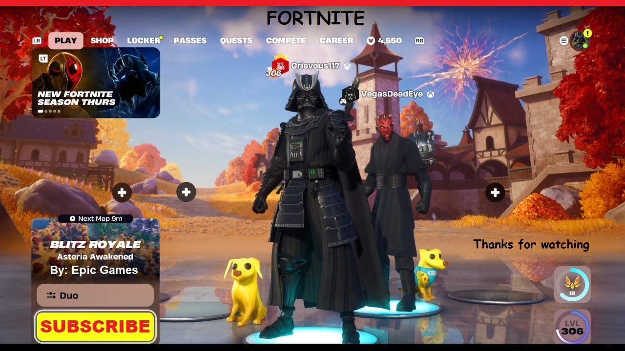 Darth Vader ( Samurai) & Darth Maul Teaming Up in Blitz Royale