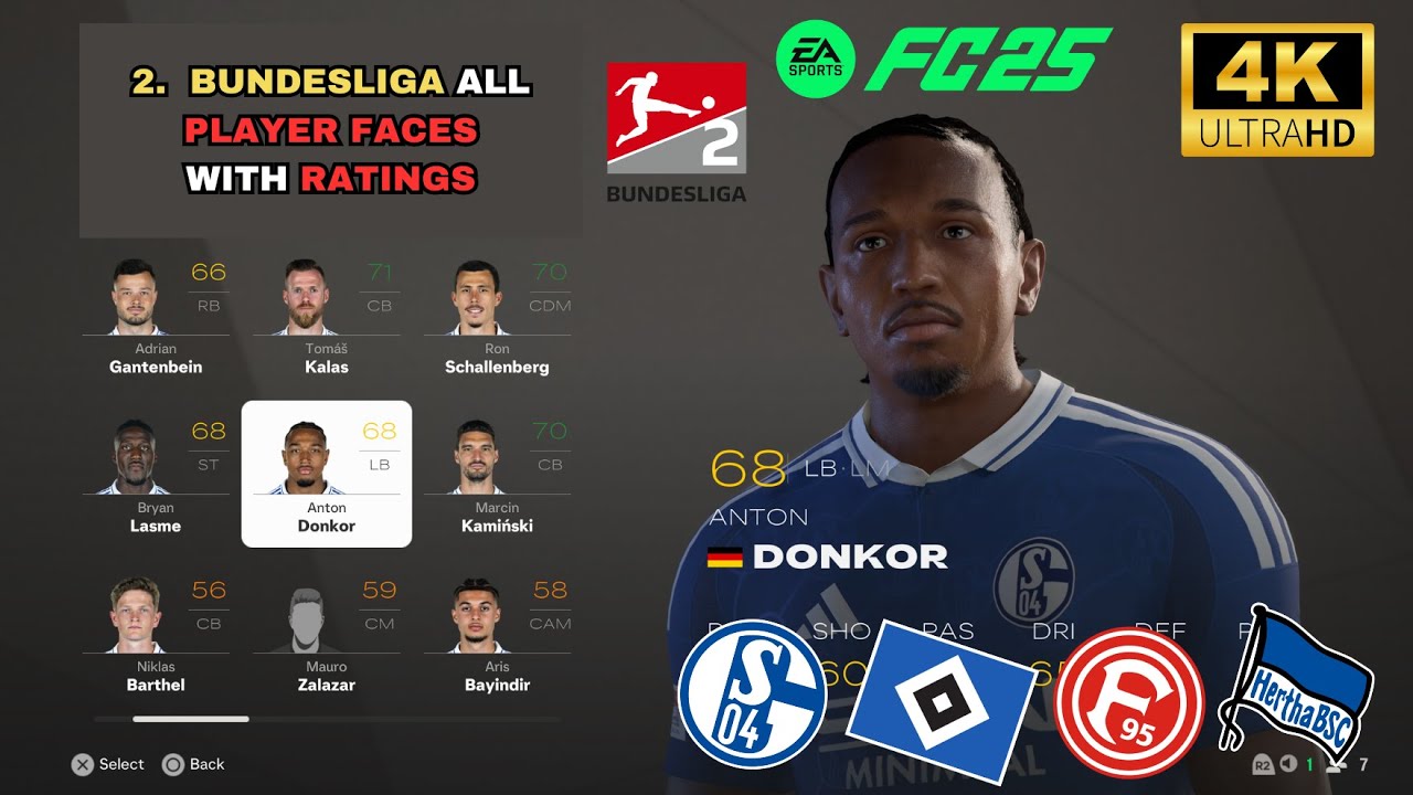 EA SPORTS FC 25 | 2. BUNDESLIGA - ALL Player Faces & Ratings in FC 25