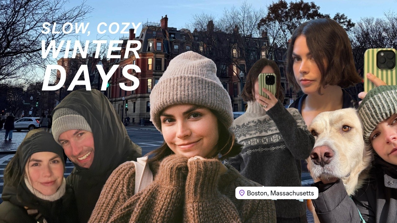 a cozy winter vlog | a night in beacon hill, crafting, & cutting my own hair