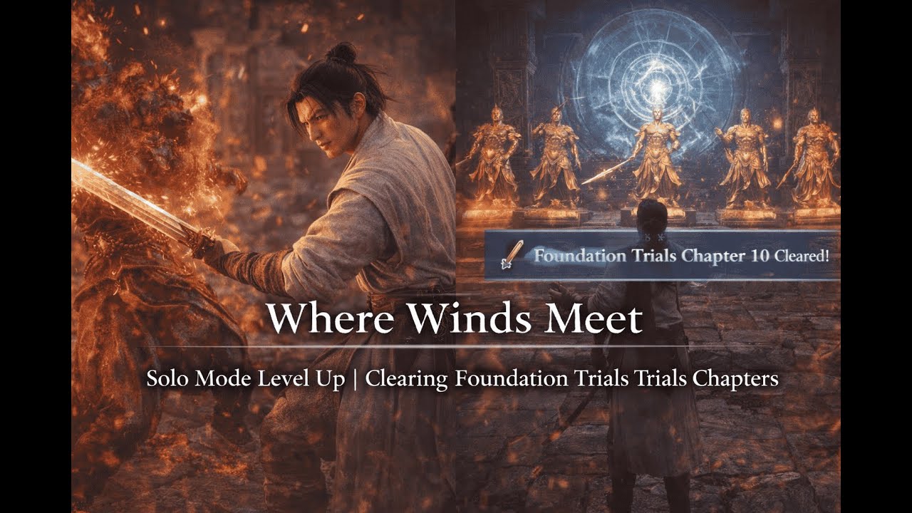 Where Winds Meet – Solo Mode Level Up | Clearing Foundation Trials Chapters.