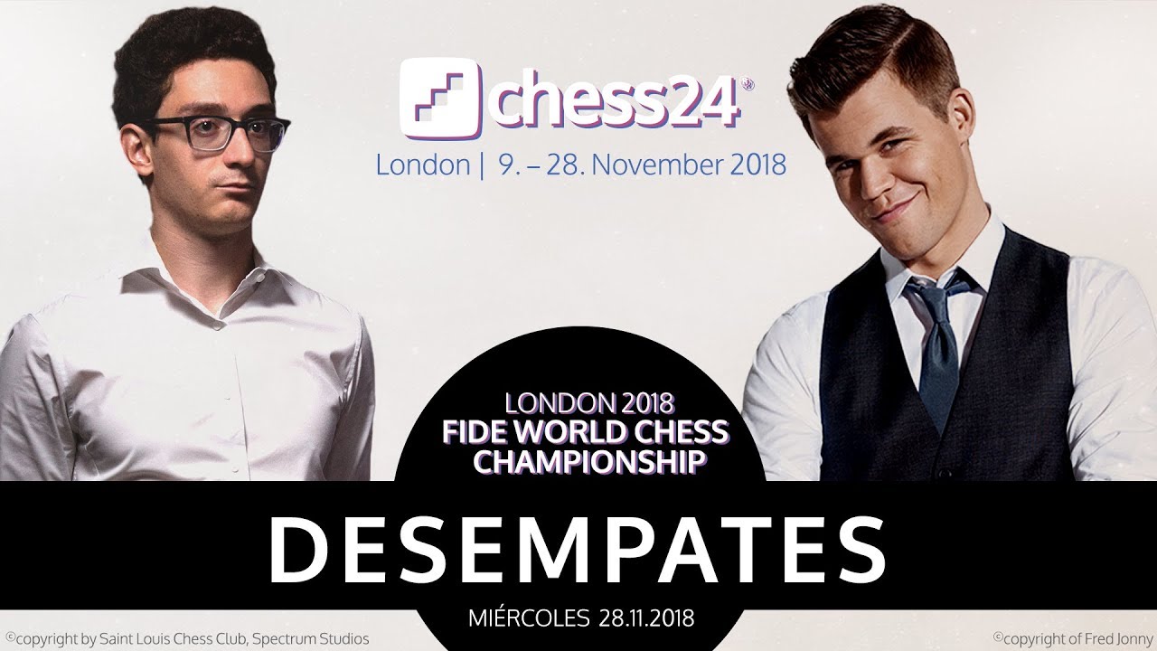 Desempates del Campeonato del Mundo de Ajedrez 2018: Magnus Carlsen - Fabiano Caruana
